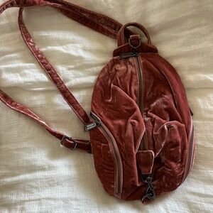 Rebecca Minkoff Julian Pink Velvet Backpack